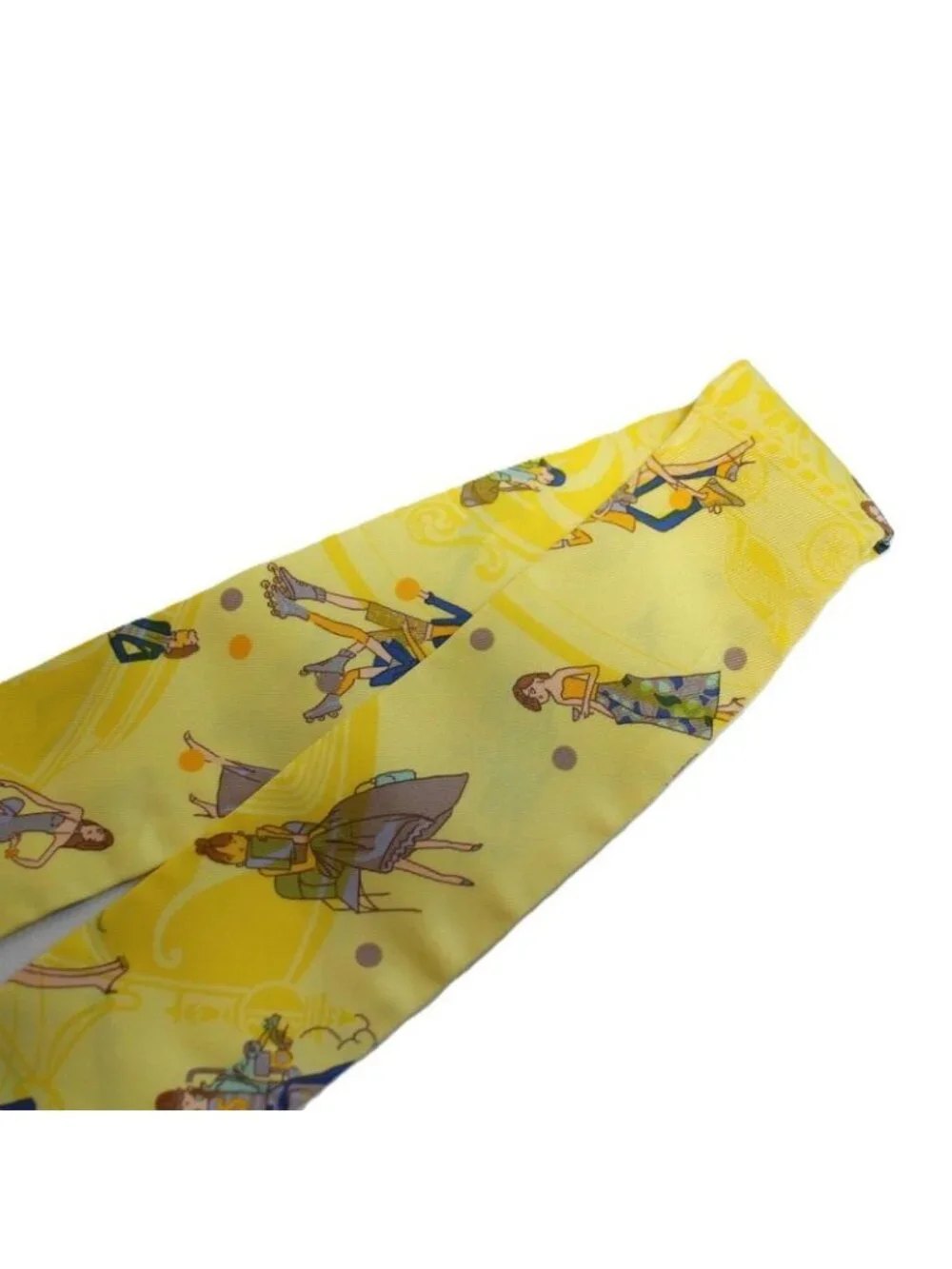 Hermes Twilly Exlibris Parisienne Silk Yellow Scarf - Picture 5 of 10